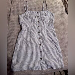 Cotton Candy Blue and White Striped Mini Dress